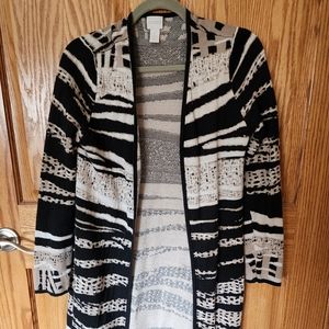 Long Chicos cardigan. Super soft. Glittery gold threading throughout